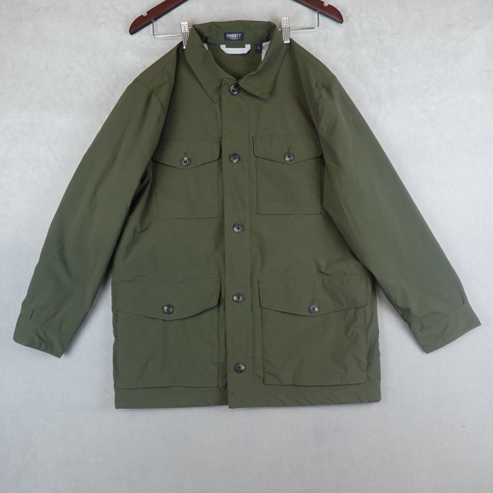 Faherty Movement Field Jacket Mens Small Green Lined Performance Outdoor Utility